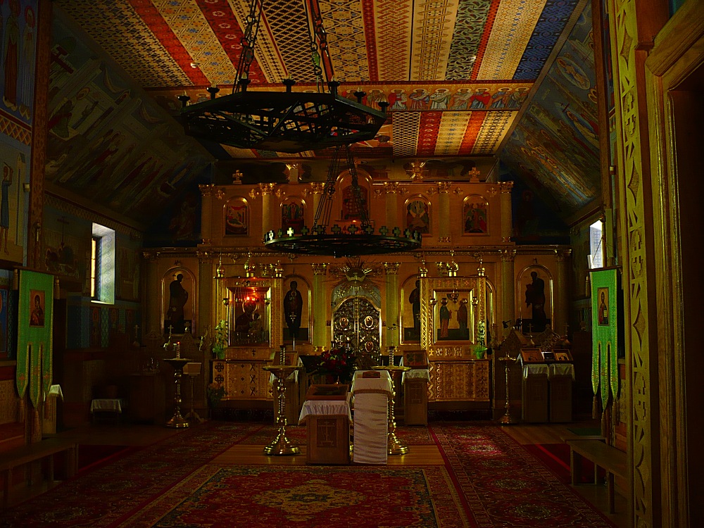 Ikonostas we wnętrzu Cerkwi pw. Przemienienia Pańskiego